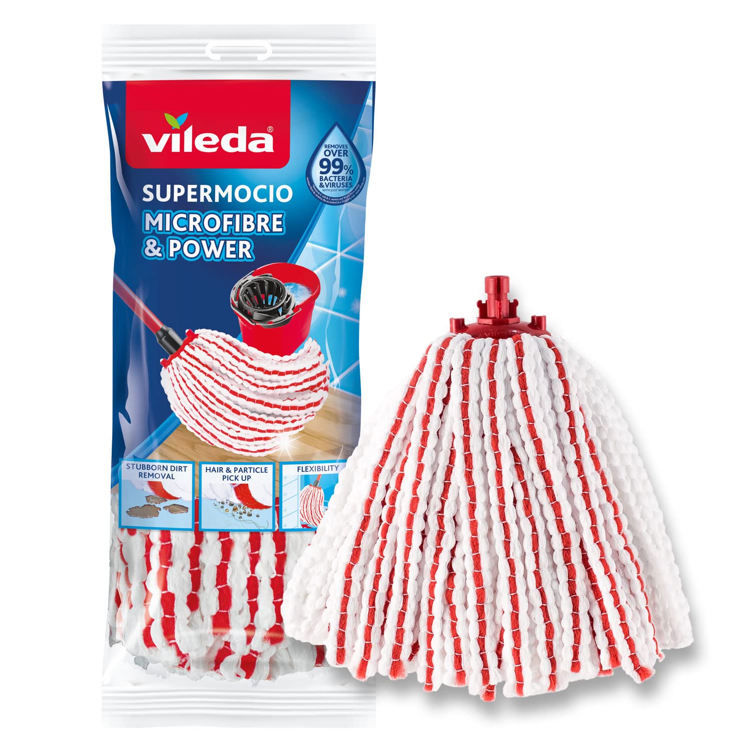 Vileda SuperMocio Microfibre Mop Refill Head, purple