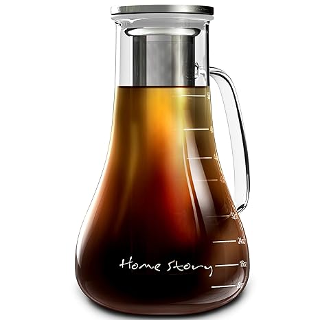 Cold Brew Coffee Maker White Glass Cold Brew Maker Pitcher 52 Oz Iced Coffee Maker Brewer Kit Works Even As Large Cold Press Coffee Maker Pot Or