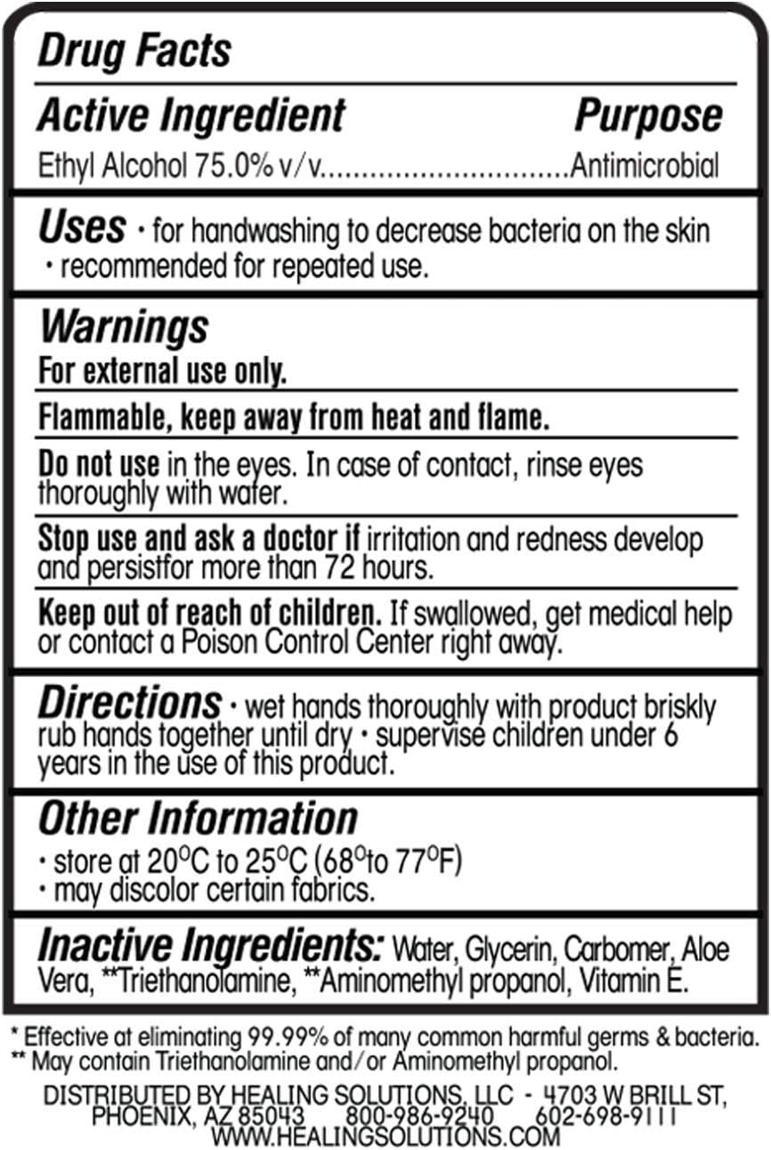 Hand Sanitizer Gel (2 Pack x 16.9oz) - 75% Alcohol - Kills 99.99% of Germs - Scent Free Antibacterial Gel with Vitamin E & Aloe for Moisturizing : Beauty