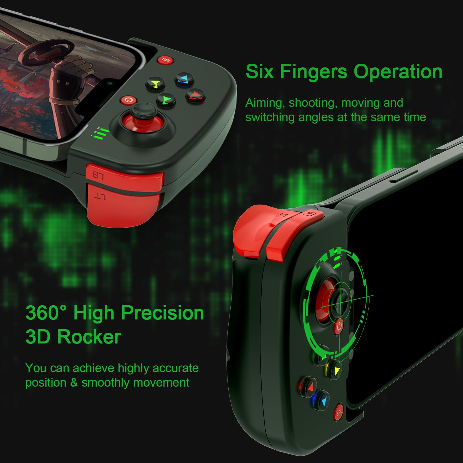 Joso Phone Controller for iPhone/Android Support Phone Case, Mobile Gaming Controller with Ergonomic Design - Wireless Gamepad for Cloud Gaming & PS Remote Play