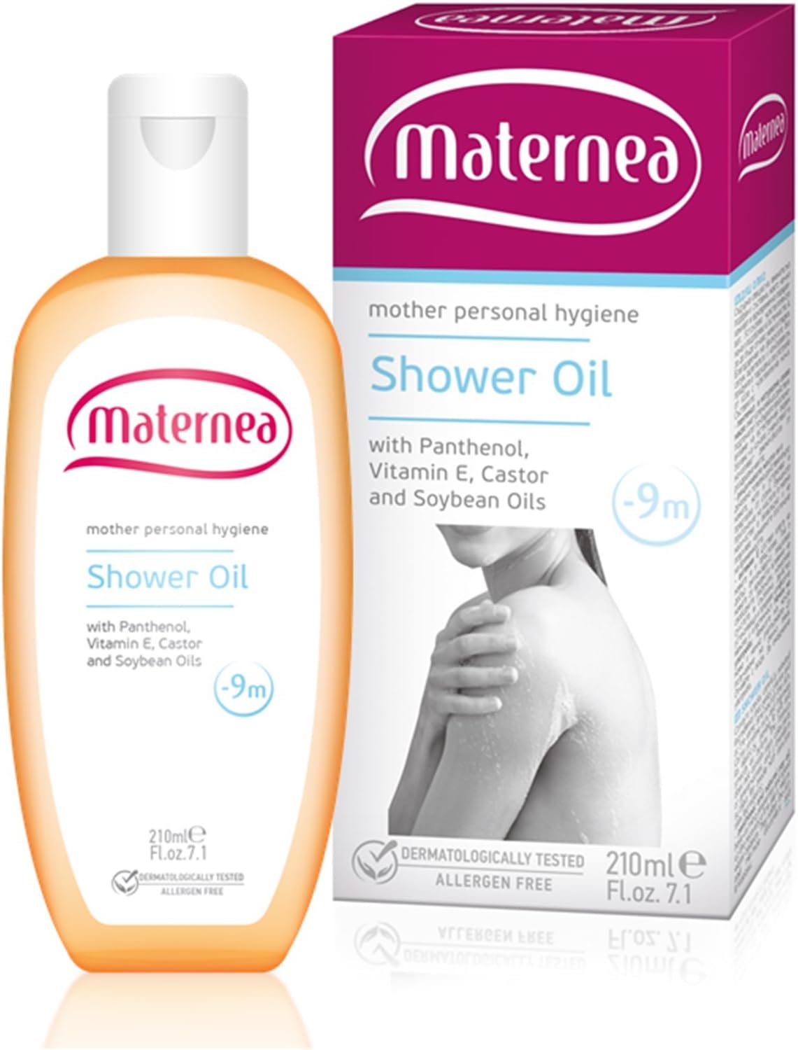 Mother Skin Care Bath Shower Oil with Panthenol, Vitamin E, Castor & Soy Oils 210ml SLES & SLS Free