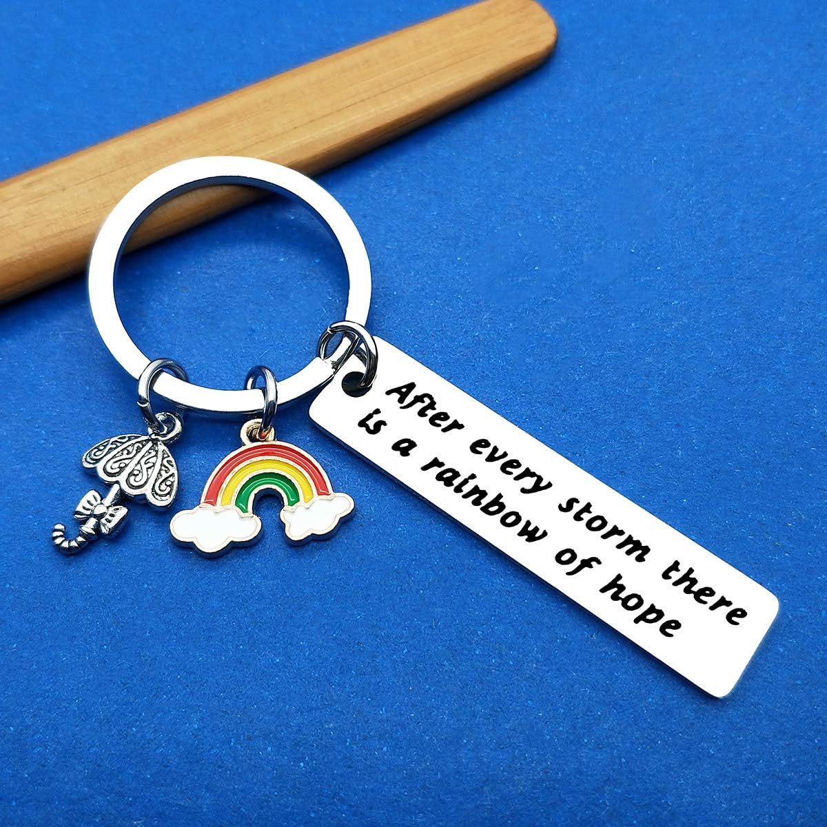 Inspirational Keyring Encouragement Gift After Every Storm There is A Rainbow of Hope Keychain Inspirational Gift for Women Birthday Graduation Gifts for Son Daughter Christmas Gifts for Best Friend - Image 4