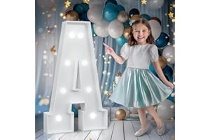 BUGAME Marquee Letters 3 Feet Tall, Cool White Light Up Letters A, Large Marquee Letter for Birthday Anniversary Graduation Party Decoration, Marry Me Light Up Letters for Wedding（DIY Kits）
