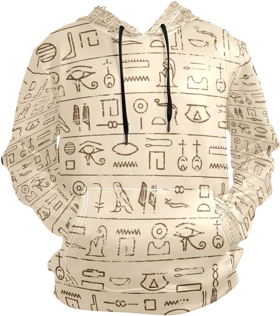 CoolPrintAll Egyptian Decor Men's Pullover Hooded Sweatshirt