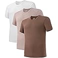 DAVID ARCHY Men's Undershirt Bamboo Rayon Moisture-Wicking Crewneck T-Shirts Stretch Tees for Men, 3 or 5 Pack