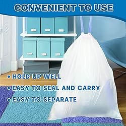 T.FORING 6 Gallon Trash Bags Drawstring 1.1 Mil