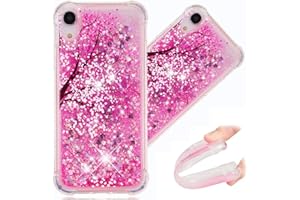 iPhone XR Case, 3D Cute Painted Glitter Liquid Sparkle Floating Luxury Bling Quicksand Shockproof Protective Bumper Silicone 