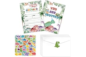 20 Pcs Dinosaur Invitation Sets with Envelopes Dino Party Favor Birthday Invitation Cards for Kids Birthday Baby Shower Dino 