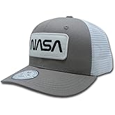 NASA Patch Trucker Caps, Worm, Gry/WHT