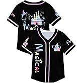 Magic Kingdom Baseball Shirt Kids Princess Jersey Girls Fairy Castle Graphic Tees Family Vacation Trip Short Sleeve Tops