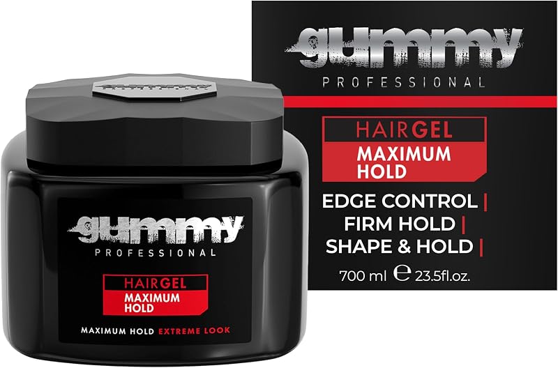 Gummy Hair Gel 700ml Maximum Hold Professional Men's Styling