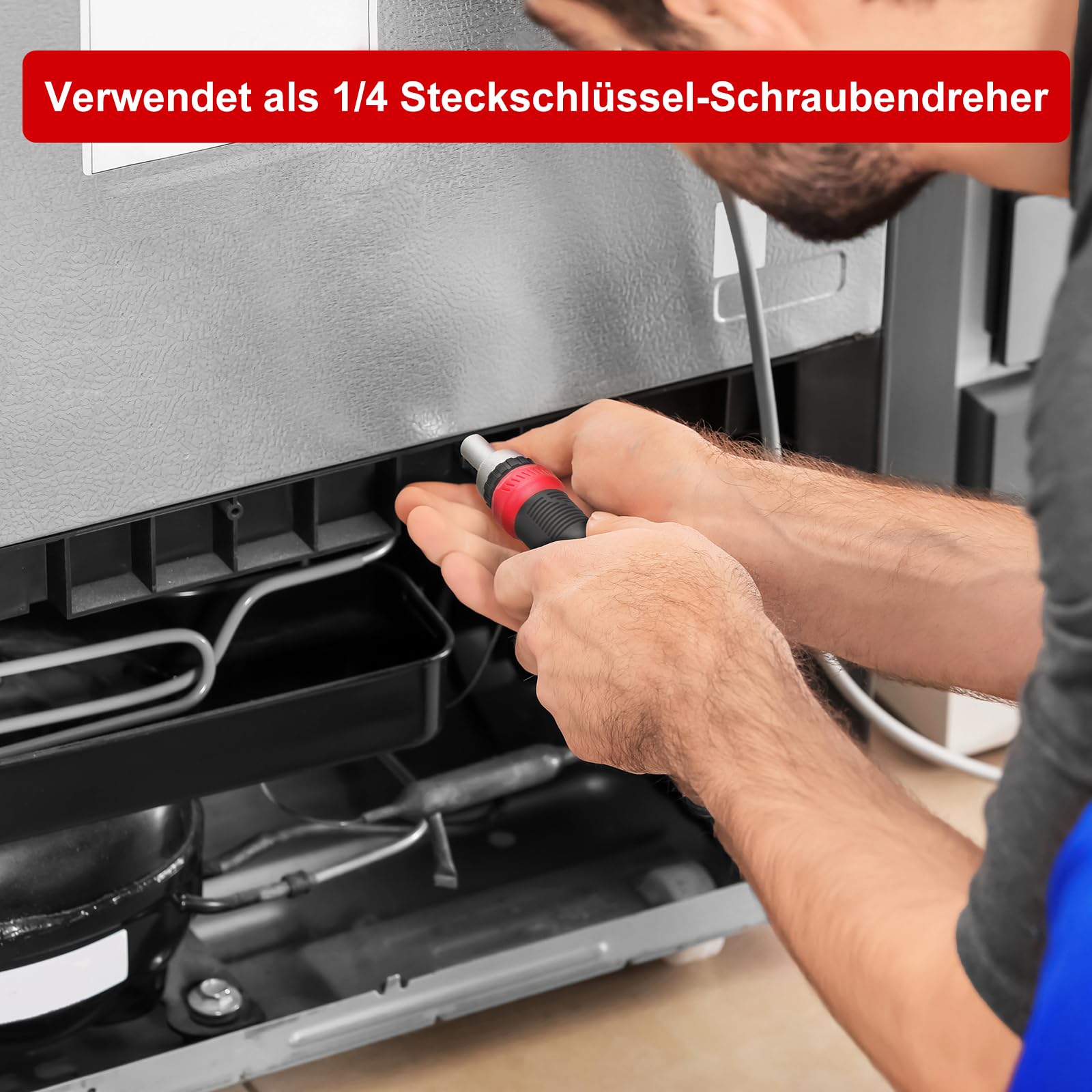 SHARDEN Ratschen Schraubendreher 13-in-1 Ratschen-Schraubendreher Multibit-Schraubendreher Multitool All in One mit Torx, Schlitz, Kreuzschlitz, Sechskant,Pozidriv und 1/4 Mutternschl¨¹ssel 6