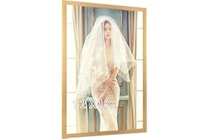 JDZIVTOP 12x18 Gold Picture Frame, Ornate 18x12in Poster frame, 12 by 18 Canvas Frame, Large Gallery Family Concert Portrait Landscape Photo Wall Frame, Anniversary/Birthday/Wedding/Thank you/Christmas Gift