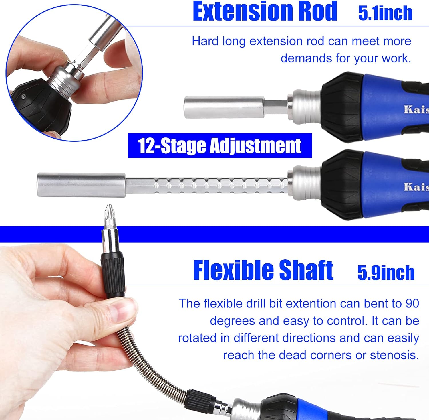 Kaisi 87-Piece Ratcheting Screwdriver Set Ratchet Wrench Magnetic Drive Kit 67 Multi-Size Bits and 1/4" Drive Sockets with Portable Oxford Bag for Home Repair, Improvement, Garage. Best Tool Set Gift: Home Improvement