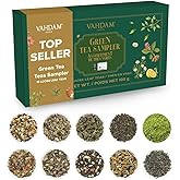 VAHDAM, Assorted Green Tea Loose Leaf Tea Gift Set (10 Flavors) Gift Ideas for Women & Men | Exotic Himalayan Green Tea Blend