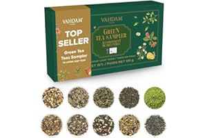 VAHDAM, Assorted Green Tea Loose Leaf Tea Gift Set for Mom | Mother’s Day Gift (10 Flavors) Gift Ideas for Women | Exotic Him
