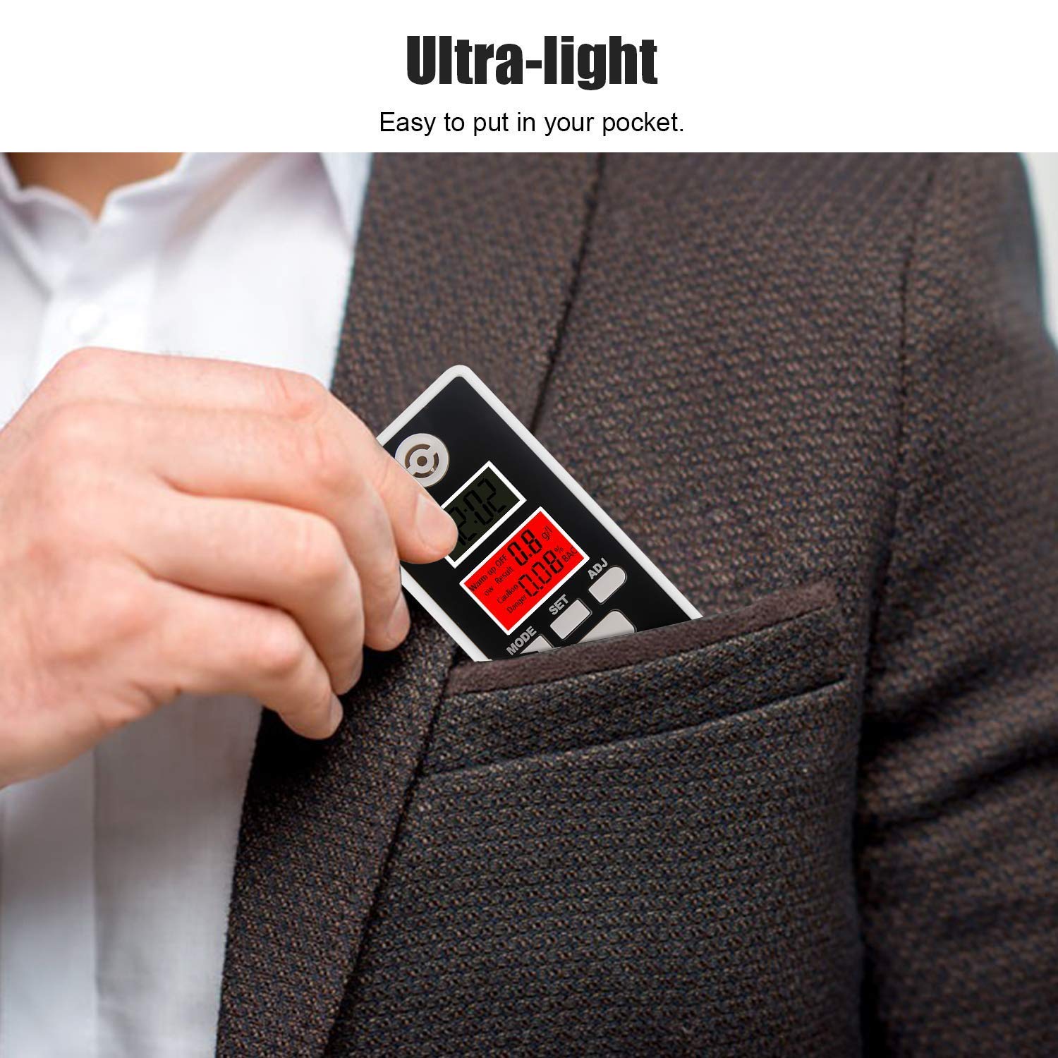 Alcohol Breathalyzer bedee Brethalizer Breathalyser Kit Alcohol Breath Tester Professional Digital Breath Analyzer Large LCD Display High Accuracy Fast Response Backlight Portable Electronic Breathalyzer