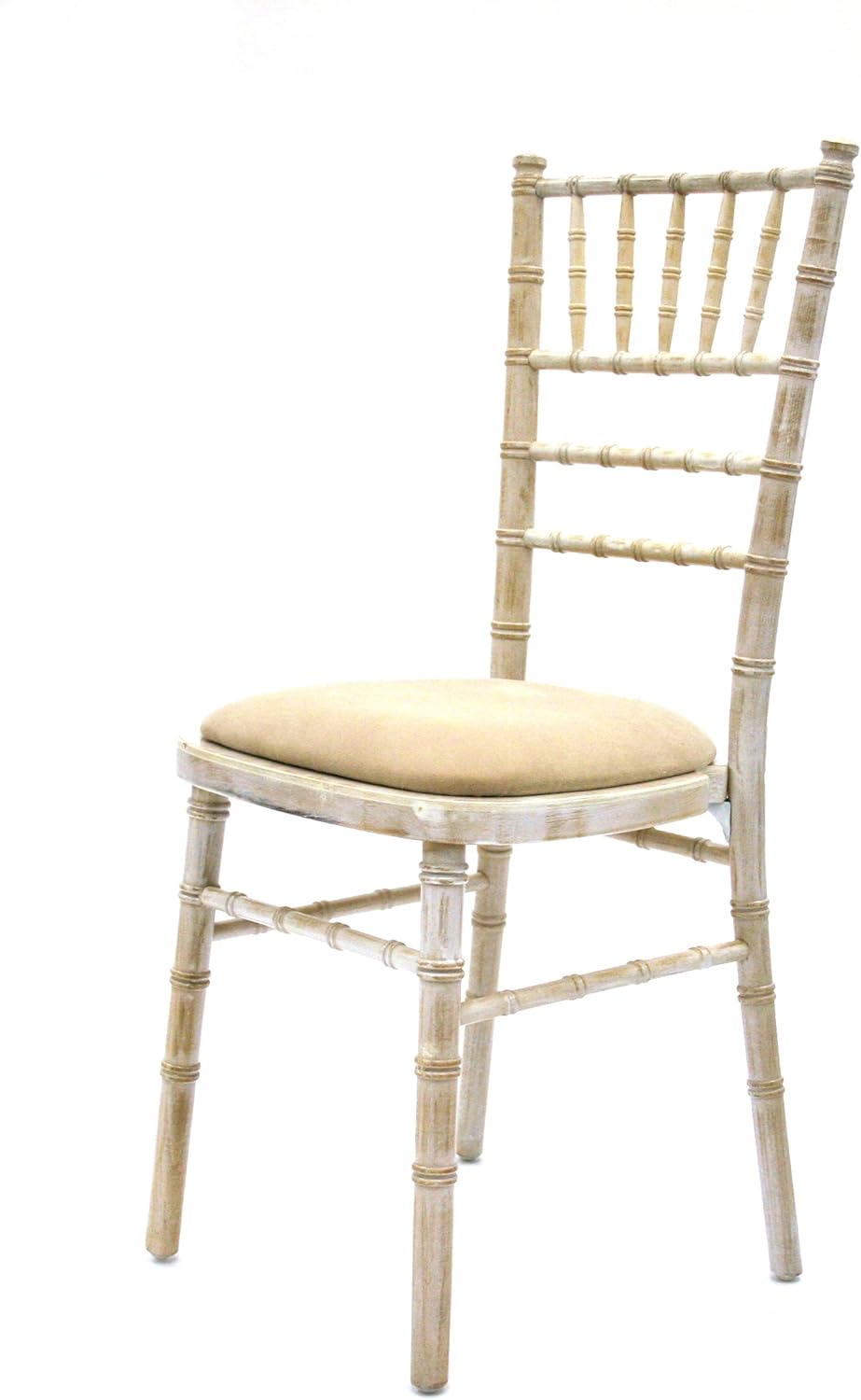 New Limewash Chiavari Chair with an Ivory Seat Pad, Wedding Chairs