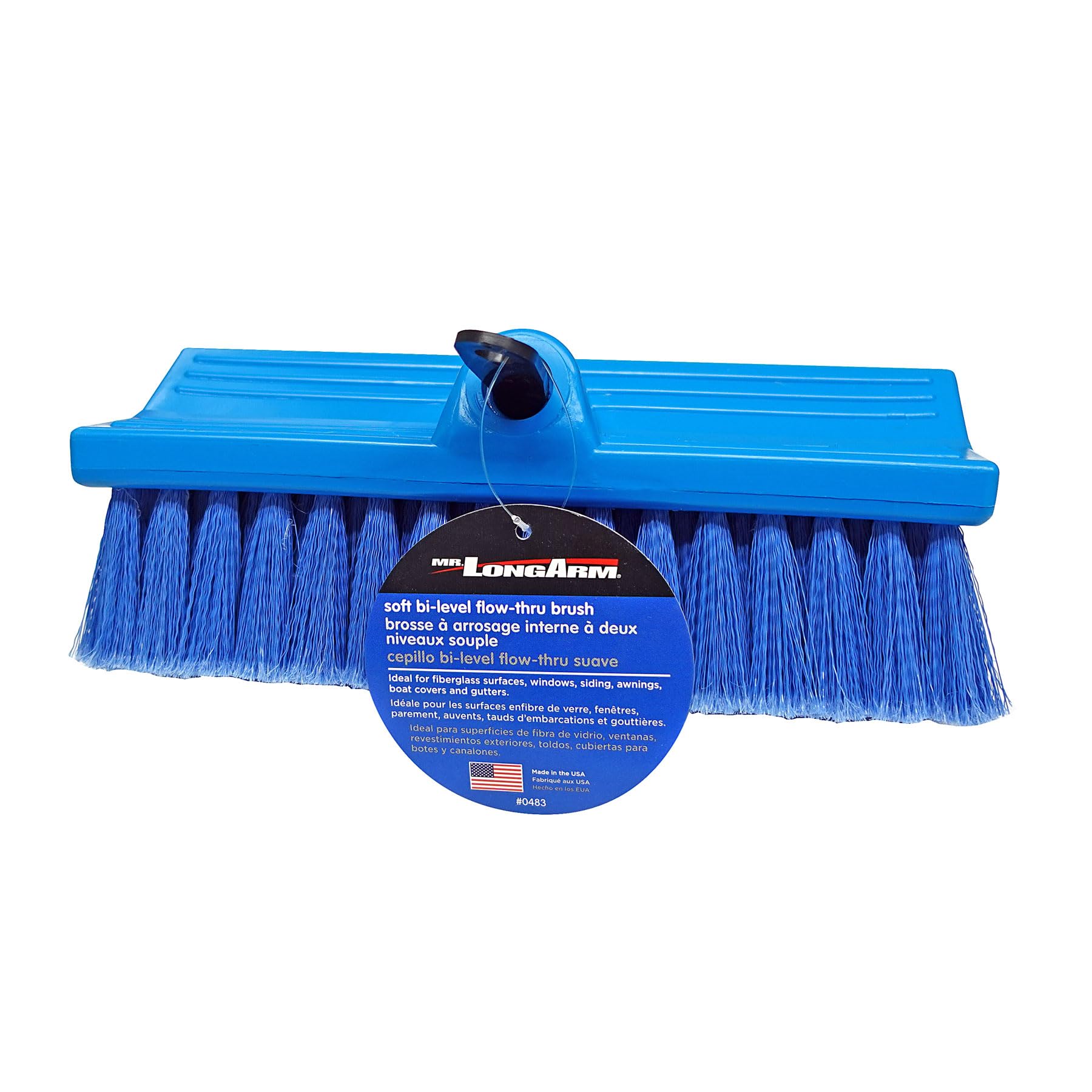 Mr Long Arm, Inc. Mr. Long Arm 0483M Bi-Level Flow-Thru Soft Brush, Blue
