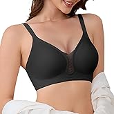 DEANGELMON Bras for Women No Underwire Seamless Wireless Bra Comfort Everyday Scalloped V Neck Bralette
