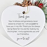 Jocidea Thank You Keepsake for Friend - Heart Christmas Ornament - Say Thanks - Friend Appreciation Gift