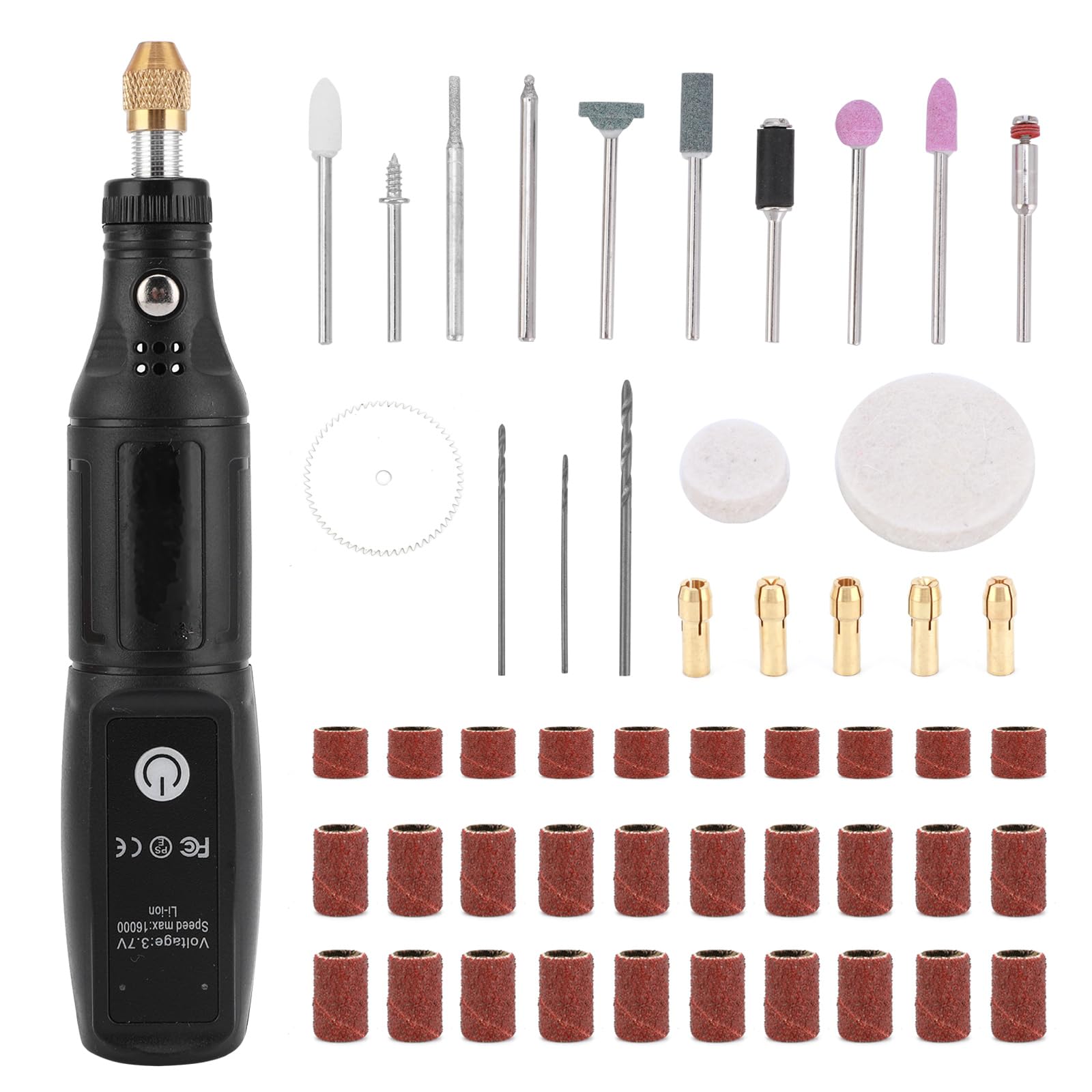 Mini Cordless Rotary Tool, Mini Electric Grinder 5-Speed 8000rpm to 16000rpm Rotary Tool Kit Drill Polishing Kit with 40 Accessories, Mini Angle Grinder for Sanding, Polishing, Drilling, Engraving