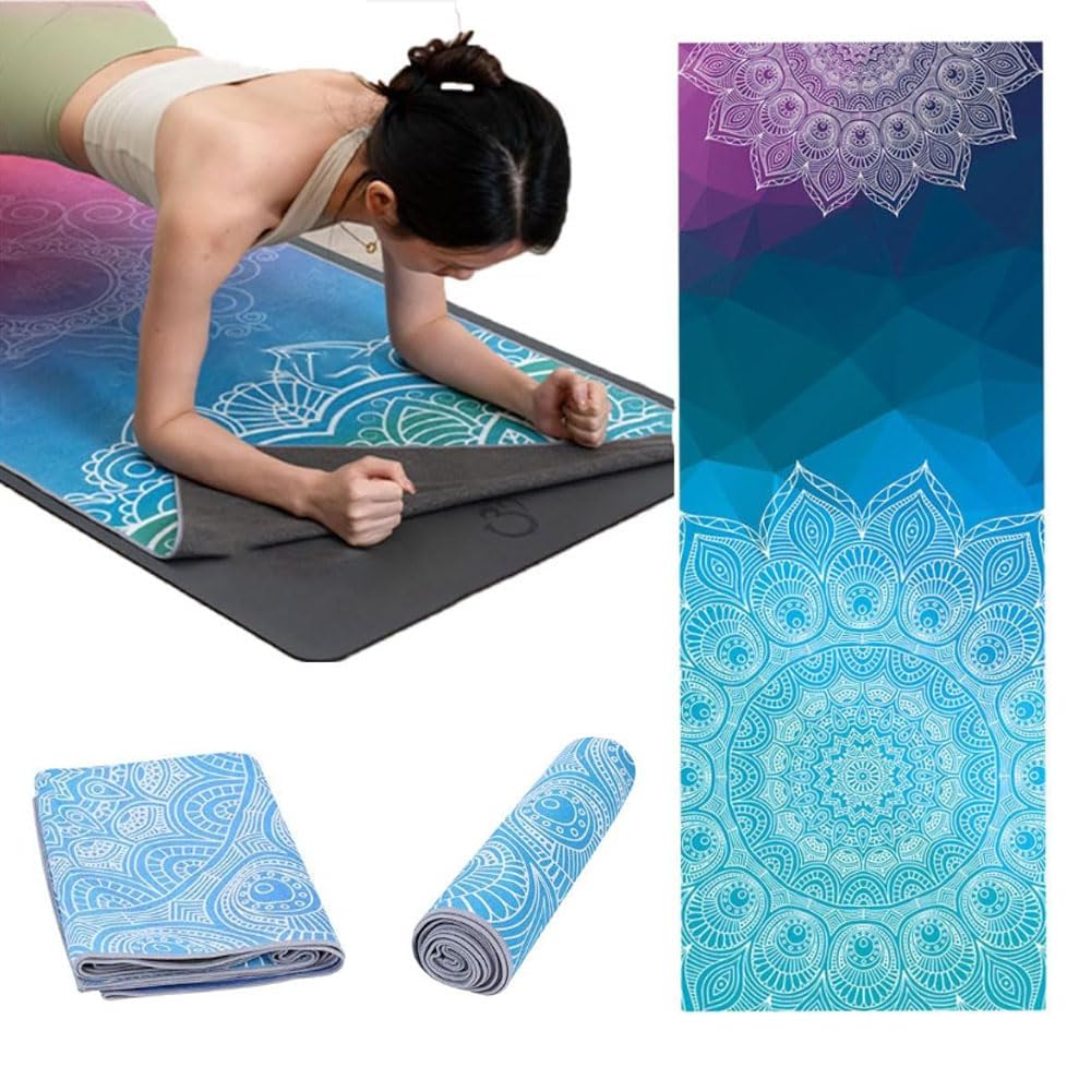 Oaygat Hot Yoga Towel Non Slip Hot Yoga Mat Towel Fitness Mats Towel Sweat Towels Quick Drying Yogas Blanket Breathable Pilates Yoga Gym Mat Towels Hots Mats Cloth Travel Yogas Mats Cloth for Bikram