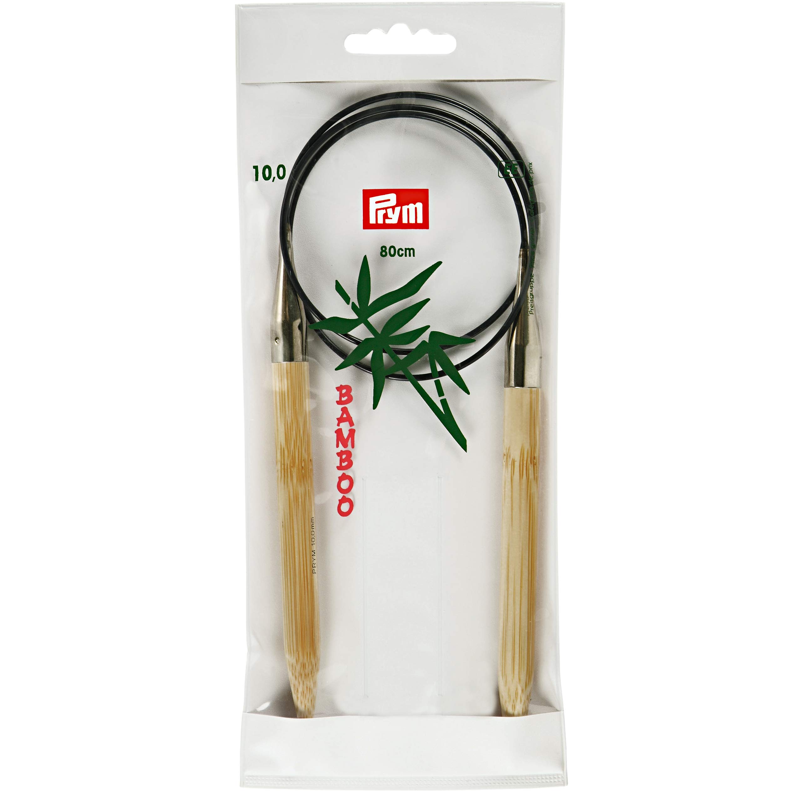 Prym 80 cm x 10 mm Circular Knitting Pins, Bamboo