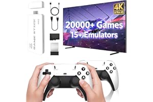AMANKA 2026 Upgraded Retro Gaming Console Stick,Video Games Console with 4K HDMI Built-in 20000+ Games & 23 Emulators,Plug & 