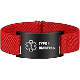 Medical Alert Bracelet for Women Men, Adjustable Medical Alert ID Wristband for Diabetic D.N.R Pacemaker Epilepsy
