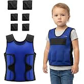 Weighted Vest for kids with Adjustable Weights, Compression Vest for Kids &amp; Toddlers, Removable Metal Beads, Breathable Mesh and 6 Pockets