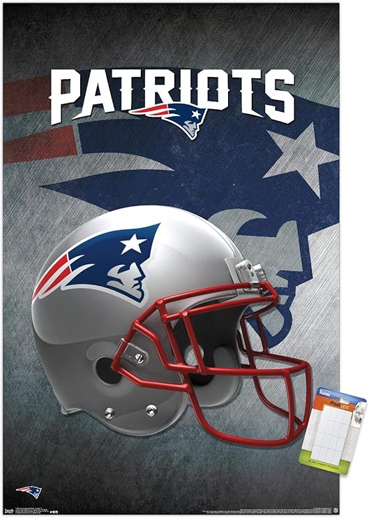 Amazon Com Trends International Nfl New England Patriots Helmet 16 Wall Poster 22 375 X 34 Poster Mount Bundle Home Kitchen