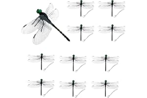 3D Simulation Fake Dragonfly Hanging, Fake Dragonfly Clips Outdoor Simulation, Artificial Dragon Fly for Patio Garden Decorat