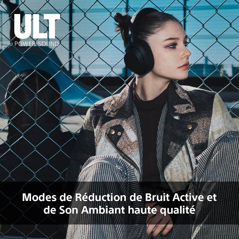 ULT Wear - Casque sans Fil Bluetooth avec ULT Power Sound, Basses Profondes, réduction de Bruit, qualité d'appel Claire, jusqu'à 30 Heures d'autonomie de la Batterie, iOS et Android - Noir