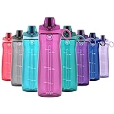 Pogo Plastic Water Bottle with Chug Lid and Carry Handle, Reusable, BPA Free, Dishwasher Safe, Perfect for Travel, School, Outdoors, and Gym | 18oz, 32oz, 40oz, 64oz