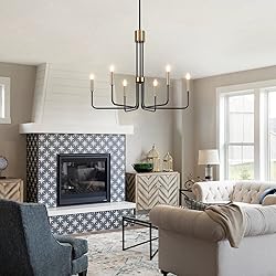 ZemSum 6-Light Modern Farmhouse Chandelier, Black