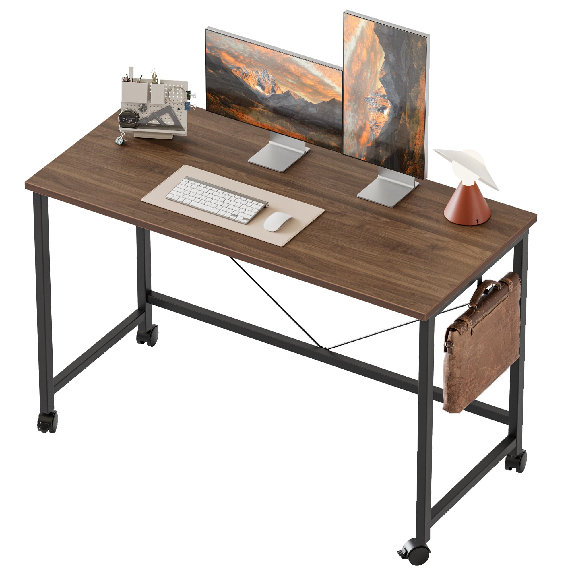 Mericonia Rolling Computer Desk with Wheels, Gaming Desk for Small Spaces, Modern Simple Style Table for Home Office, Study Writing Table Image