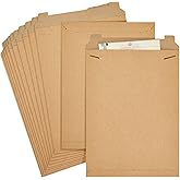 Juvale Rectangular Flat Mailers - Heavyweight 450 GSM Stock & Art Mailers - Poster Mailer Envelopes for Prints & Documents - Adhesive Flap Closure & Mailing Envelopes - 13 x 18 in, Brown, Pack of 25