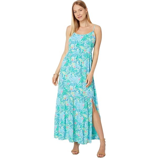 fitted lace wedding dress Lilly Pulitzer Malone Maxi Dress Boca Blue Croc & Lock It SM at Amazon  Women's Clothing store main image 1
