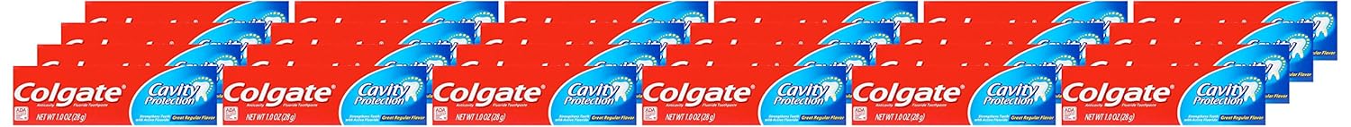Colgate Cavity Protection Travel Toothpaste with Fluoride, TSA Approved Size - 1 ounce (24 Pack): Beauty