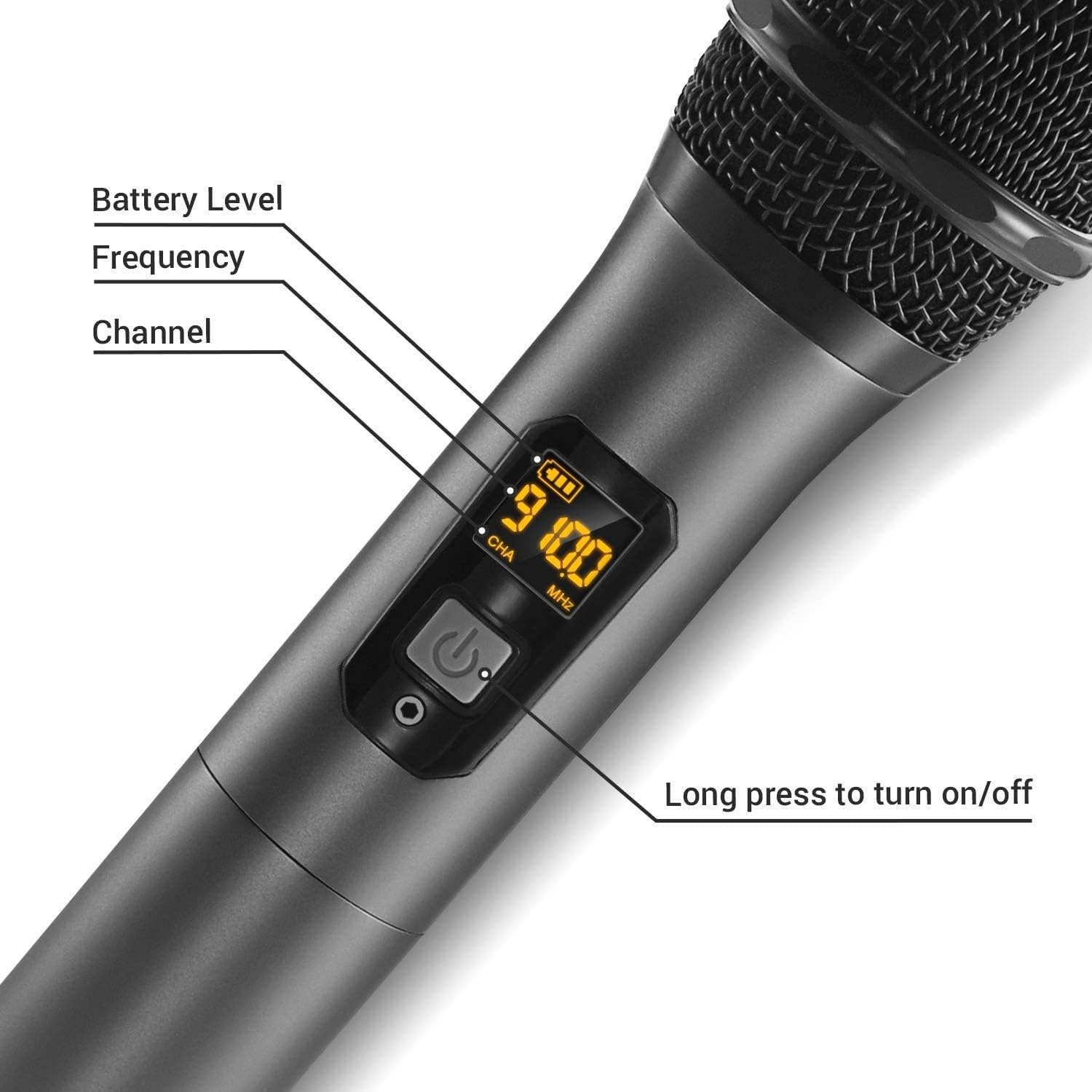 TONOR Wireless Microphone，Metal Dual Professional UHF Cordless Dynamic Mic Handheld Microphone System for Home Karaoke, Meeting, Party, Church, DJ, Wedding, Home KTV Set, 200ft(TW-820): Musical Instruments