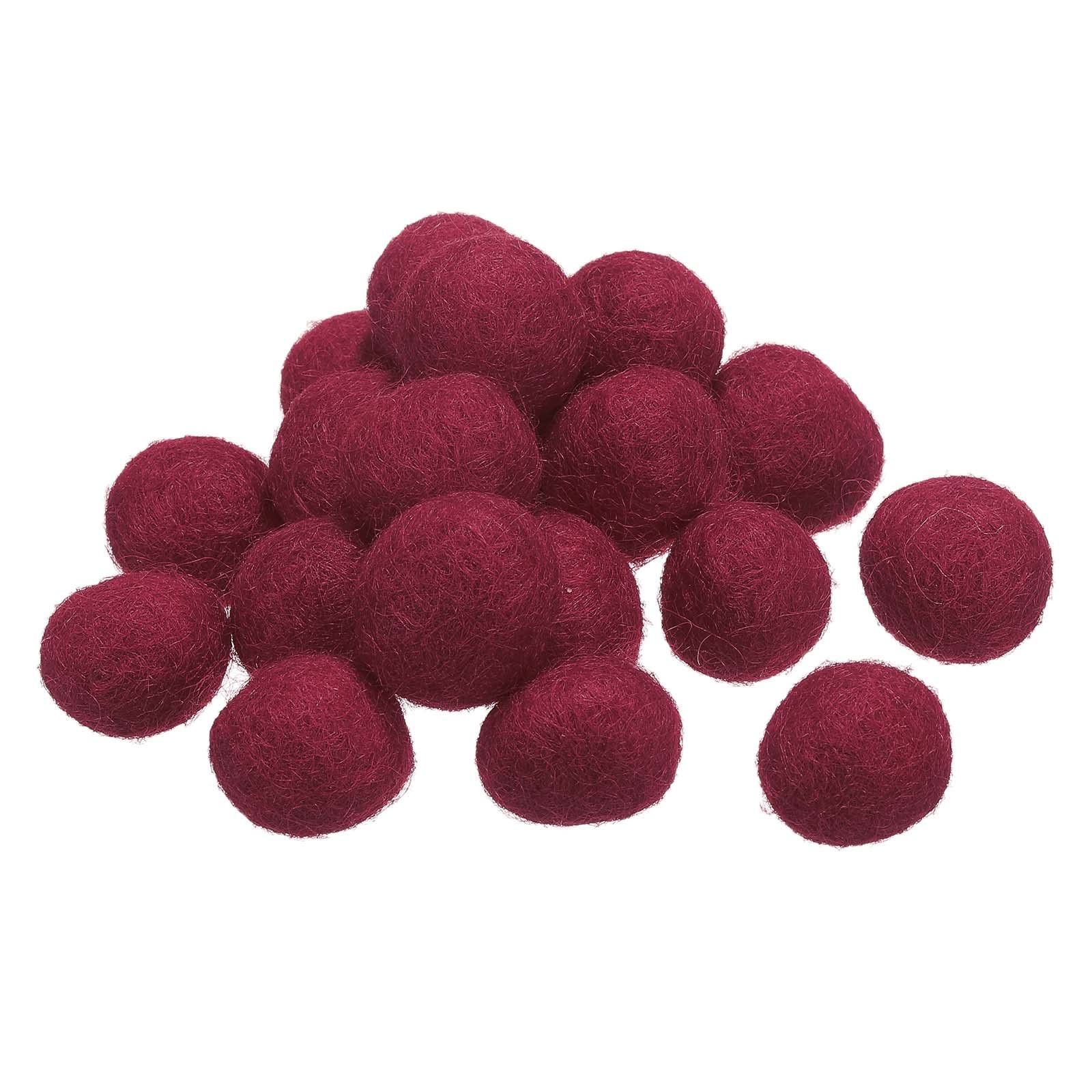 PATIKIL Wool Felt Balls Beads Wool Felting Pom 2cm 20mm Dark Red for Home Crafts Handcrafts Project DIY Pack of 20