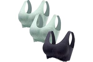 TAPANET 3-Pack Sports Bras for Women Seamless Comfort with Removable Pads Support Yoga Bra No Underwire Wirefree Sleep Bra