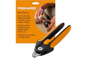 Fiskars Pet Large Nail Clippers, Cat and Dog Nail Trimmers for Grooming, Pet Supplies with Semi-Circular Blade & SoftGrip Handle with Safety Lock, 5.75”, Orange/Black