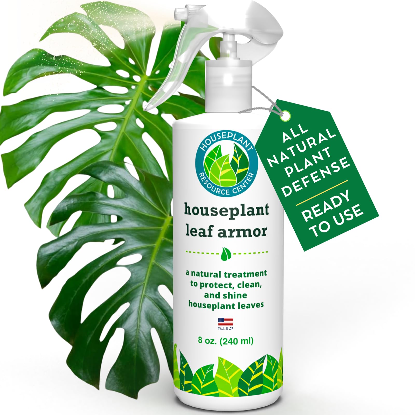 Leaf Armour by Houseplant Resource Center | Natural Indoor Plant Leaf Protectant and Shine Spray for Fiddle Leaf Fig, Ficus Audrey, Monstera and Other Houseplants (8 Fluid Ounces)