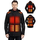 Bitlyle Heated Jacket for Men, Winter Heating Coat Men's Outdoor Coat with Detachable Hood