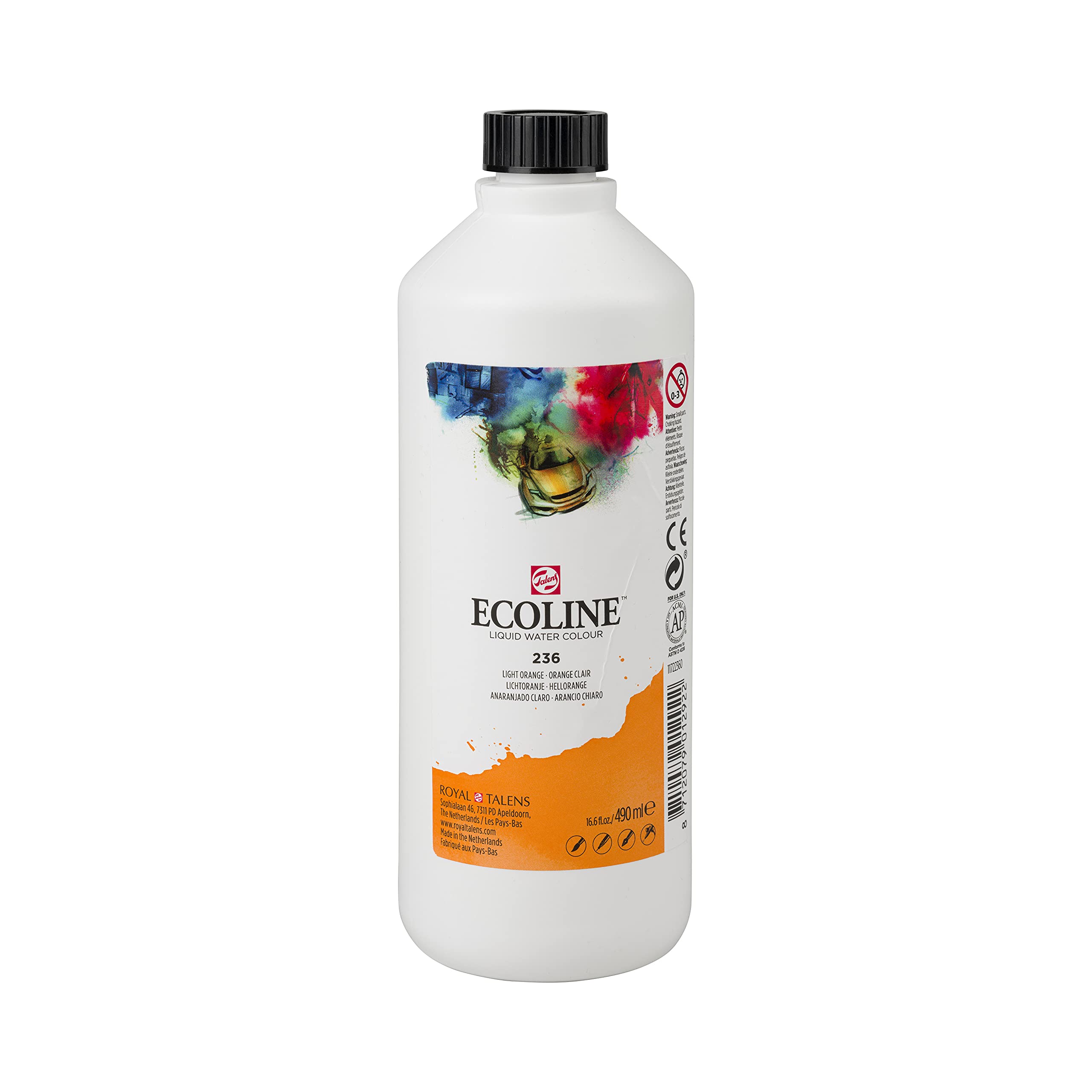 Ecoline Liquid Watercolour Bottle 490 ml Light orange 236 (11722360) — image 1