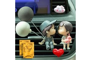 ZCCHESONG Cute Car Air Fresheners Vent Clip, Outlet Freshener Perfume Clip Aroma Diffuser Decor, Lovely Couple Car Interior Accessories for Women & Girls, Car Decoration with 2 Packets Fragrance Tablets (C)