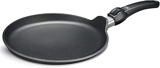 Hoffmann Aluguss Crepespfanne Induktion 28 cm Made in Germany I Antihaftbeschichtet Flachpfanne I Abnehmbarer Griff I Pfannkuchenpfanne Crêpepfanne Spiegeleipfanne