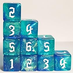 10 PC D6 dice 16mm Acrylic Dice Set for RPG MTG DND
